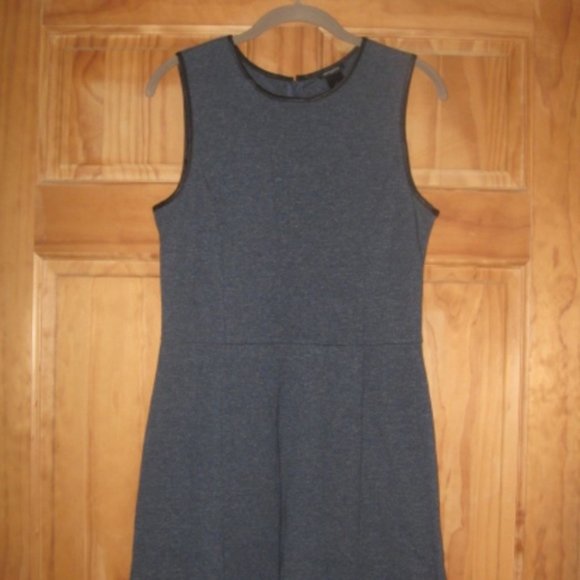 Ann Taylor Blue with Black Piping Dress with Back Zipper - Picture 1 of 4